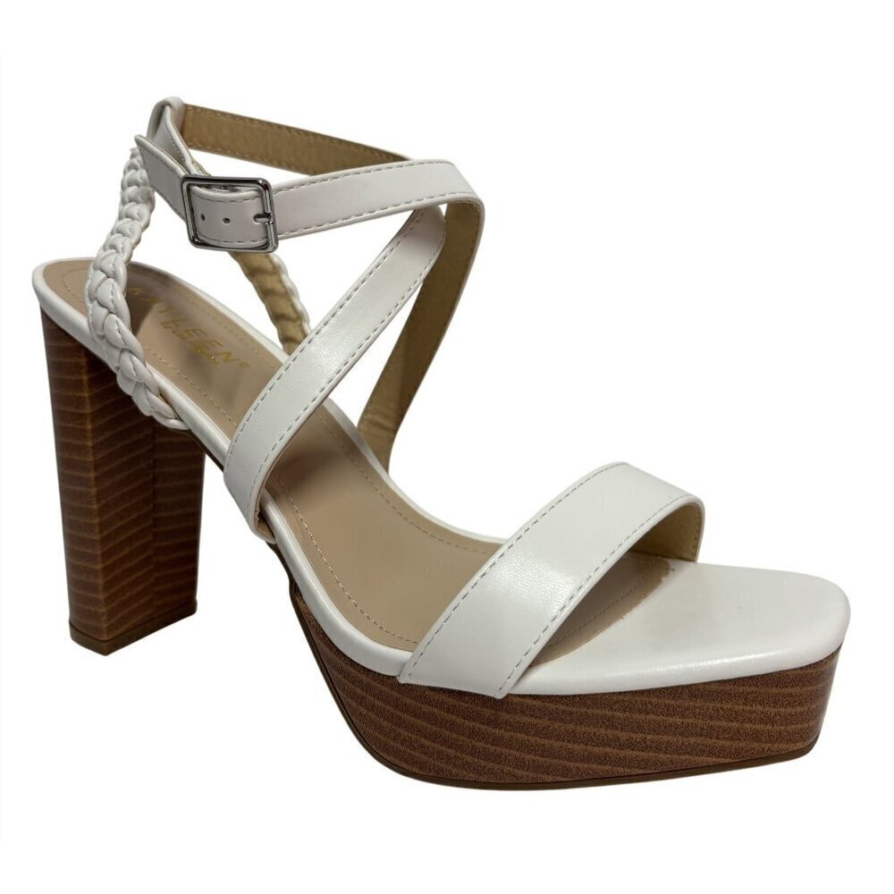 KAYLEEN / Tempest-8 / White / Platform / Block Heel / Sandals /  With Braided